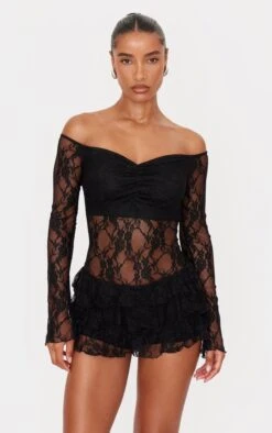 Prettylittlething Black Lace Bardot Rara Skort Romper 7 Prettylittlething Black Lace Bardot Rara Skort Romper -Pretty Little Thing Shop 1005bef9ce6d70ec8a2449b18ad58260687a5670 cnk5806 3