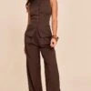 Prettylittlething Dark Brown Tailored Woven Pleated Wide Leg Pants -Pretty Little Thing Shop 10a3d68167eae80062f2bcb6a6d7814b946e4e35 CNN7446 1 dark brown tailored woven pleated wide leg trousers