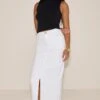 Prettylittlething White Split Denim Maxi Skirt -Pretty Little Thing Shop 117531b59fb07c32b6079425b88546e33b5bbd51 CNM6036 1 white split denim maxi skirt