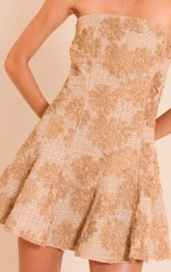 Prettylittlething Taupe Floral Jacquard Boucle Skater Dress -Pretty Little Thing Shop 117e62012a7dc269d1fac6e20c09d88e961e4328 CNN3355 4 taupe floral jacquard boucle puff sleeve skater dress