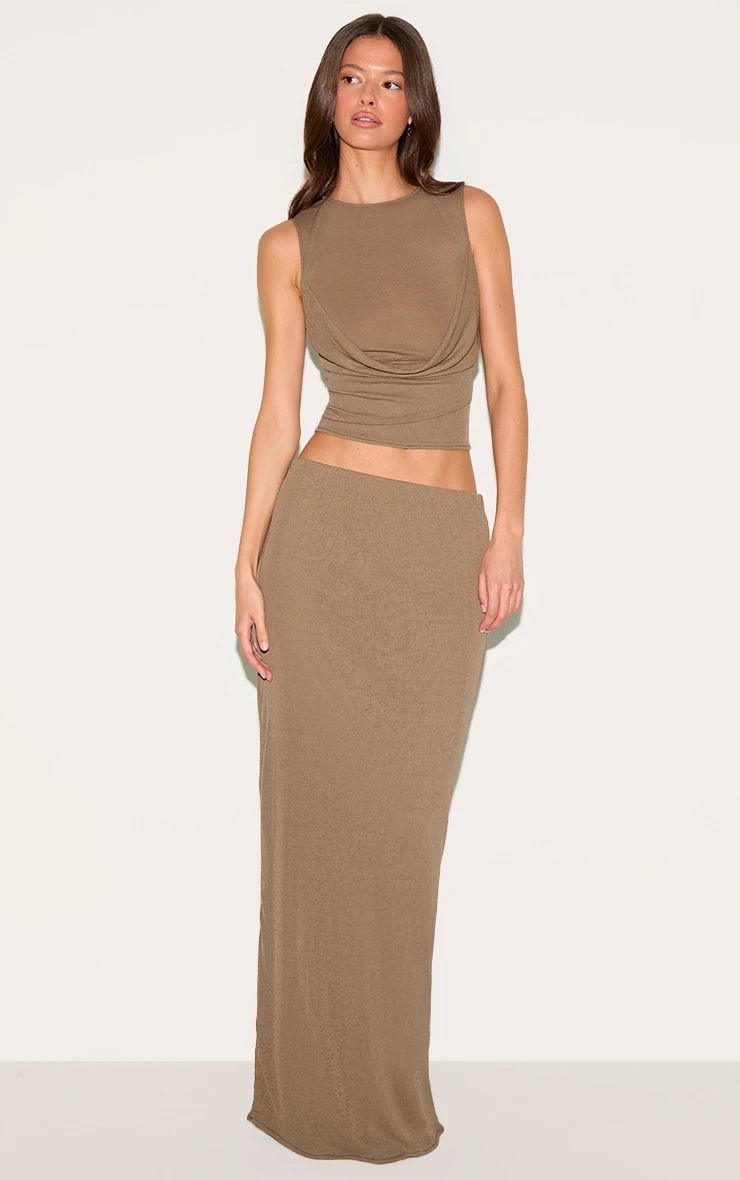 Prettylittlething Mushroom Onion Skin Maxi Skirt 1 Prettylittlething Mushroom Onion Skin Maxi Skirt