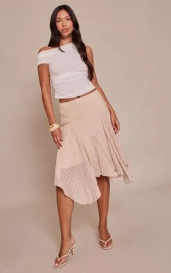 Stone Plisse Chiffon Floaty Midi Skirt