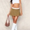Prettylittlething Khaki Double Waistband Belted Skater Skirt -Pretty Little Thing Shop 11a7b27a6751da9bd4e142f06ba189e4f18eca6d cni1129 1