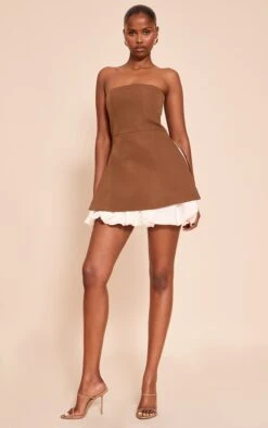 Chocolate Tailored Bandeau Puffball Hem Shift Dress 7 Chocolate Tailored Bandeau Puffball Hem Shift Dress -Pretty Little Thing Shop 11d9123b6fc281ecf3b9b4d9c7abc2940564318a CNO1321 3 chocolate tailored bandeau puffball hem shift dress