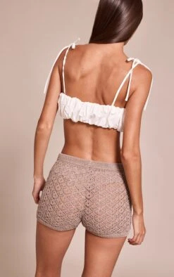 Taupe Crochet Knit Mini Shorts 8 Taupe Crochet Knit Mini Shorts -Pretty Little Thing Shop 11de8df7b99cd548c506d48b72c05ef807a4555c CNO2538 3 taupe crochet knit mini shorts
