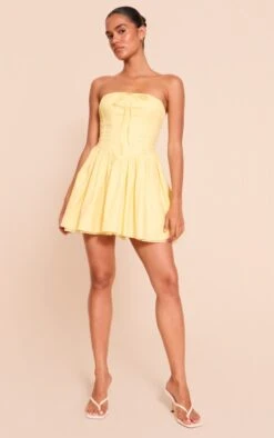 Prettylittlething Lemon Bandeau Lace Detail Shift Dress -Pretty Little Thing Shop 121132ab61103fdc1382705518086f5ead09fca0 CNN7279 3 lemon bandeau lace detail shift dress