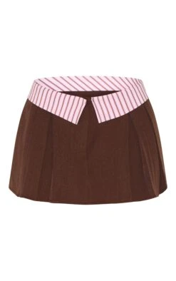 Prettylittlething Chocolate Brown Contrast Striped Waistband Mini Skirt -Pretty Little Thing Shop 1244c866b1ec625a63da9ba6d6ef4ec4f5a45386 CNM2512 6 chocolate brown contrast striped waistband mini skirt