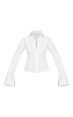Prettylittlething White Seam Detail Fitted Shirt -Pretty Little Thing Shop 126ec6e967fdb16bbc3859881fa5c6a851b0a02d cnl8112 5