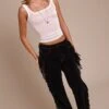Prettylittlething Black Faux Suede Fringe Straight Leg Pants -Pretty Little Thing Shop 128967d4fd5505c6cbf640925f7bd881944f2089 CNO3621 1 black faux suede fringe straight leg trousers
