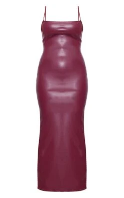 Prettylittlething Cherry Red Faux Leather Spaghetti Strap Midi Dress -Pretty Little Thing Shop 1297cb1b784e76744263ca33926c681485a60059 cnh7487 5