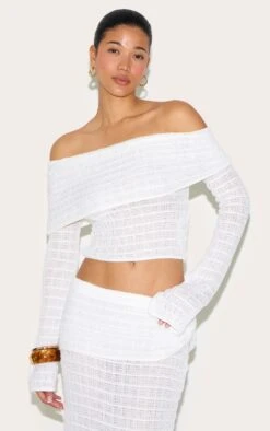Prettylittlething White Fold Over Textured Knit Skirt -Pretty Little Thing Shop 144c65b9001212ffa85774b0cd98d735d62d1dae CNM9209 4 white fold over textured knit skirt