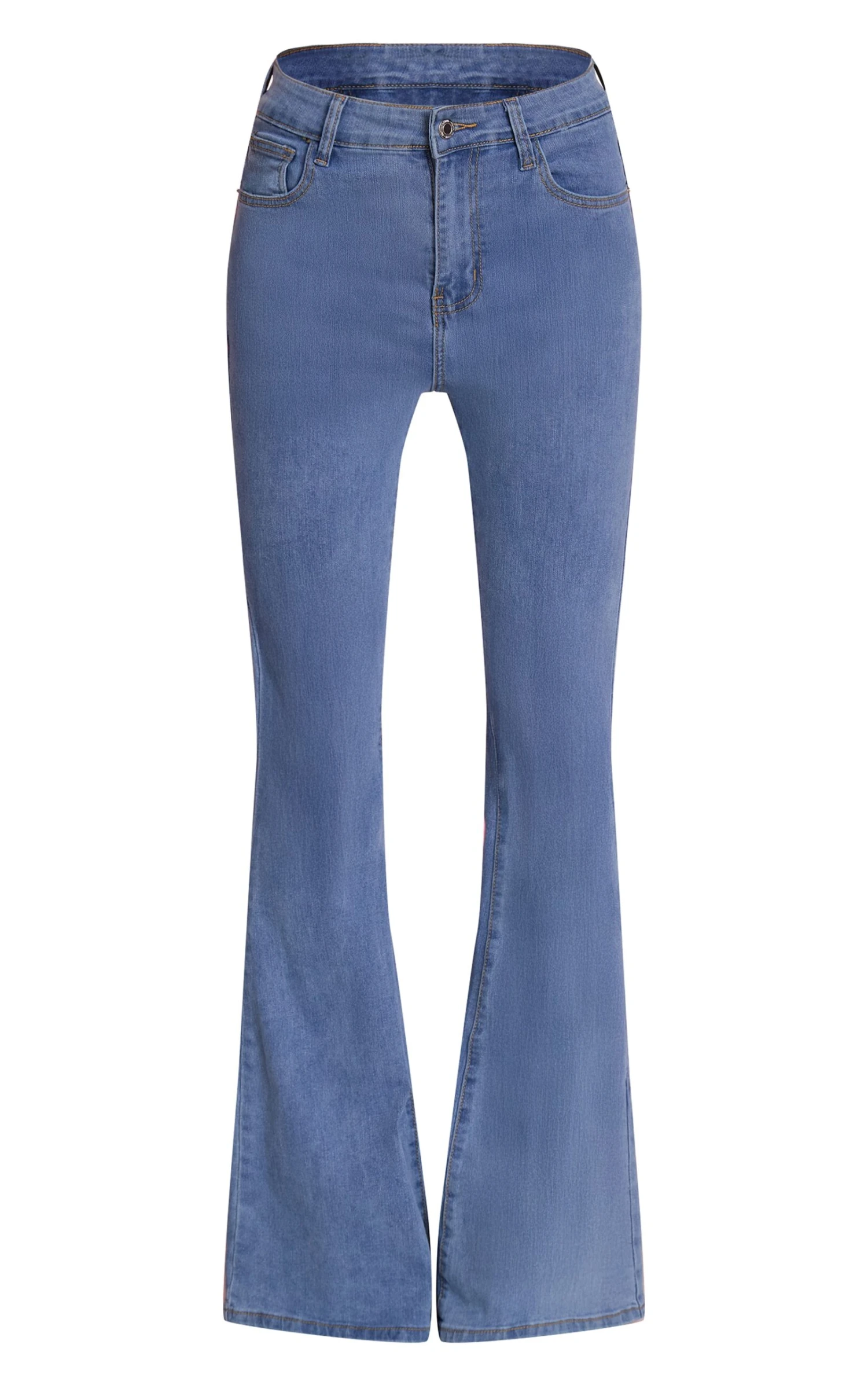 Prettylittlething Blue 5 Pocket Stretch Flared Jeans 5 Prettylittlething Blue 5 Pocket Stretch Flared Jeans - Image 5