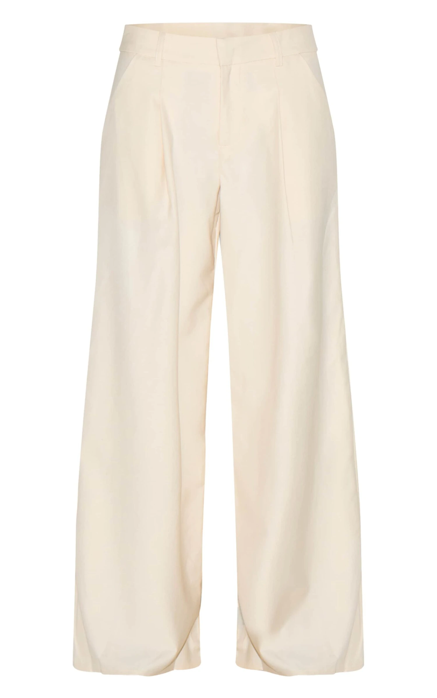 Prettylittlething Cream Woven Double Pleat Wide Leg Pants 5 Prettylittlething Cream Woven Double Pleat Wide Leg Pants - Image 5