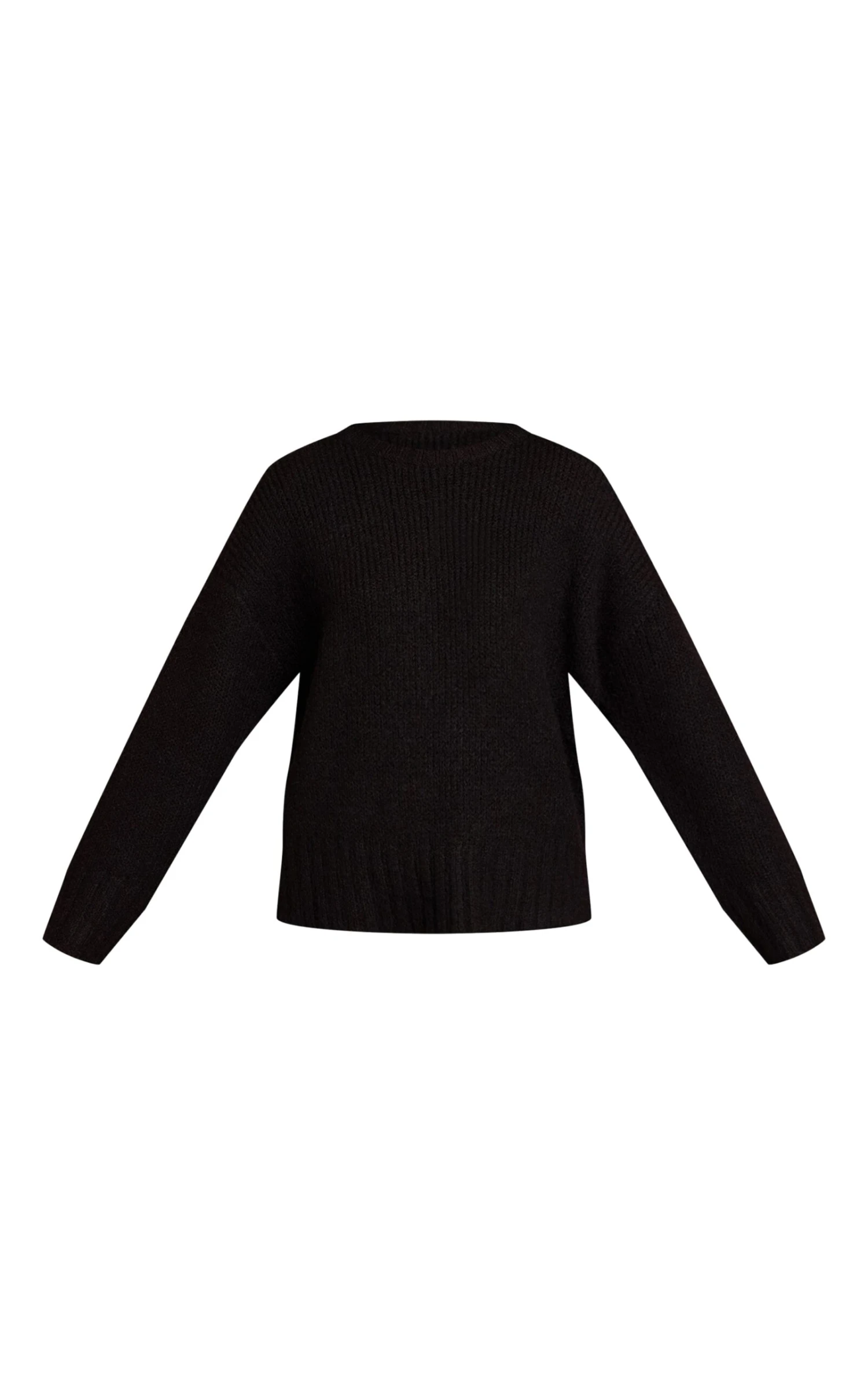 Black Rib Detail Oversized Sweater 5 Black Rib Detail Oversized Sweater - Image 5