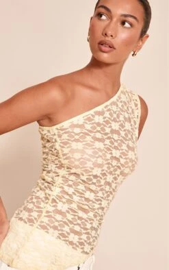 Lemon Textured Lace Asymmetric Sleeveless Top -Pretty Little Thing Shop 14bc54457db336b51e24b3d3a88d86a619815ac0 CNO1022 4 lemon textured lace asymmetric sleeveless top