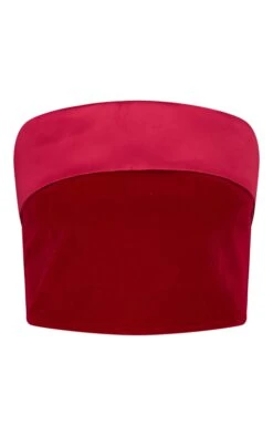 Prettylittlething Burgundy Velvet Satin Foldover Long Top -Pretty Little Thing Shop 15651efab70cd931917b7f667c88c0fe4a7cd154 cnk9954 5