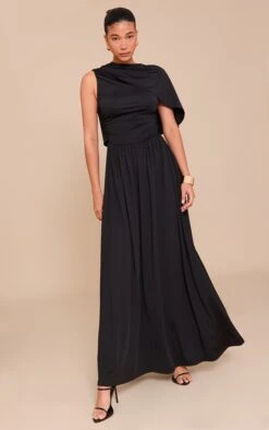 Prettylittlething Black Layered Ruched Maxi Dress -Pretty Little Thing Shop 15976851052977c41f5dcfa12b276fb03daf2ddd CNM5680 3 black layered ruched maxi dress
