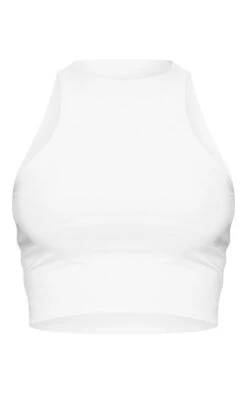 Prettylittlething White Slinky Racer Crop Top -Pretty Little Thing Shop 159bc3e10990c772b645de49ea5dfdf938e59399 cng0441 5