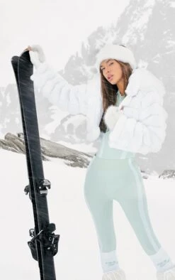 Prettylittlething White Bubble Faux Fur Puffer Coat