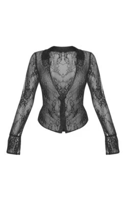 Prettylittlething Black Sheer Lace Fitted Shirt -Pretty Little Thing Shop 168370c8a879a6240f8a7e362570f2f3491a0006 cng6259 5