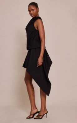 Prettylittlething Black Woven Ruched Dropped Waist Hemy Hem Midi Dress -Pretty Little Thing Shop 16adf6f335fb0c0f523e6ca5f7e8252420ee4fa3 CNO3311 3 black woven ruched dropped waist hemy hem midi dress