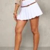 Prettylittlething White Stretch Woven Belt Detail Pleated Mini Skirt -Pretty Little Thing Shop 16ae54841b0009dc81b3976d5365318aa4fb8c0b cnj3841 2
