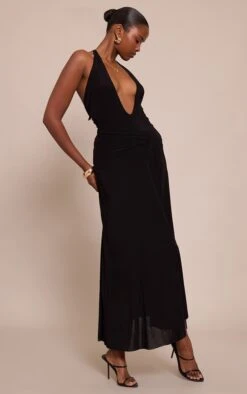Prettylittlething Black Plunge Ruched Midaxi Dress -Pretty Little Thing Shop 174f4dde926852e716d7d14042a897047c25155c CNO5161 3 black plunge ruched midaxi dress