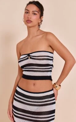 Prettylittlething Monochrome Bandeau Stripe Crochet Top -Pretty Little Thing Shop 17e65df6c2b0ba6e350448255e2090812dad2d4f CNN6429 4 monochrome bandeau stripe crochet top