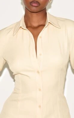 Prettylittlething Butter Yellow Woven Fitted Shirt 8 Prettylittlething Butter Yellow Woven Fitted Shirt -Pretty Little Thing Shop 18ccbc2c1206613222c505a68ae32911356b8603 CNM9059 4 butter yellow woven fitted shirt