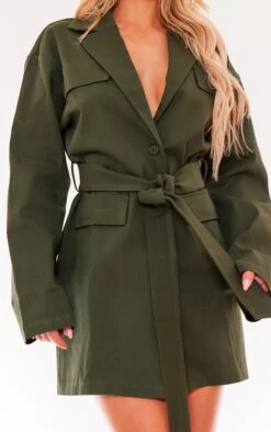 Prettylittlething Khaki Woven Button Belted Blazer Dress -Pretty Little Thing Shop 191025ed8eedb0745095f7b71eef829abc68638d cng9682 4