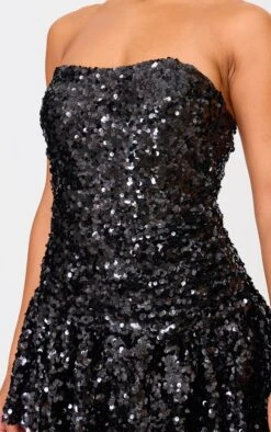 Prettylittlething Black Sequin Bandeau Pleated Skort Romper -Pretty Little Thing Shop 193dc9c162a141013a62dcd5b8924ff08aa16516 cnl0505 4