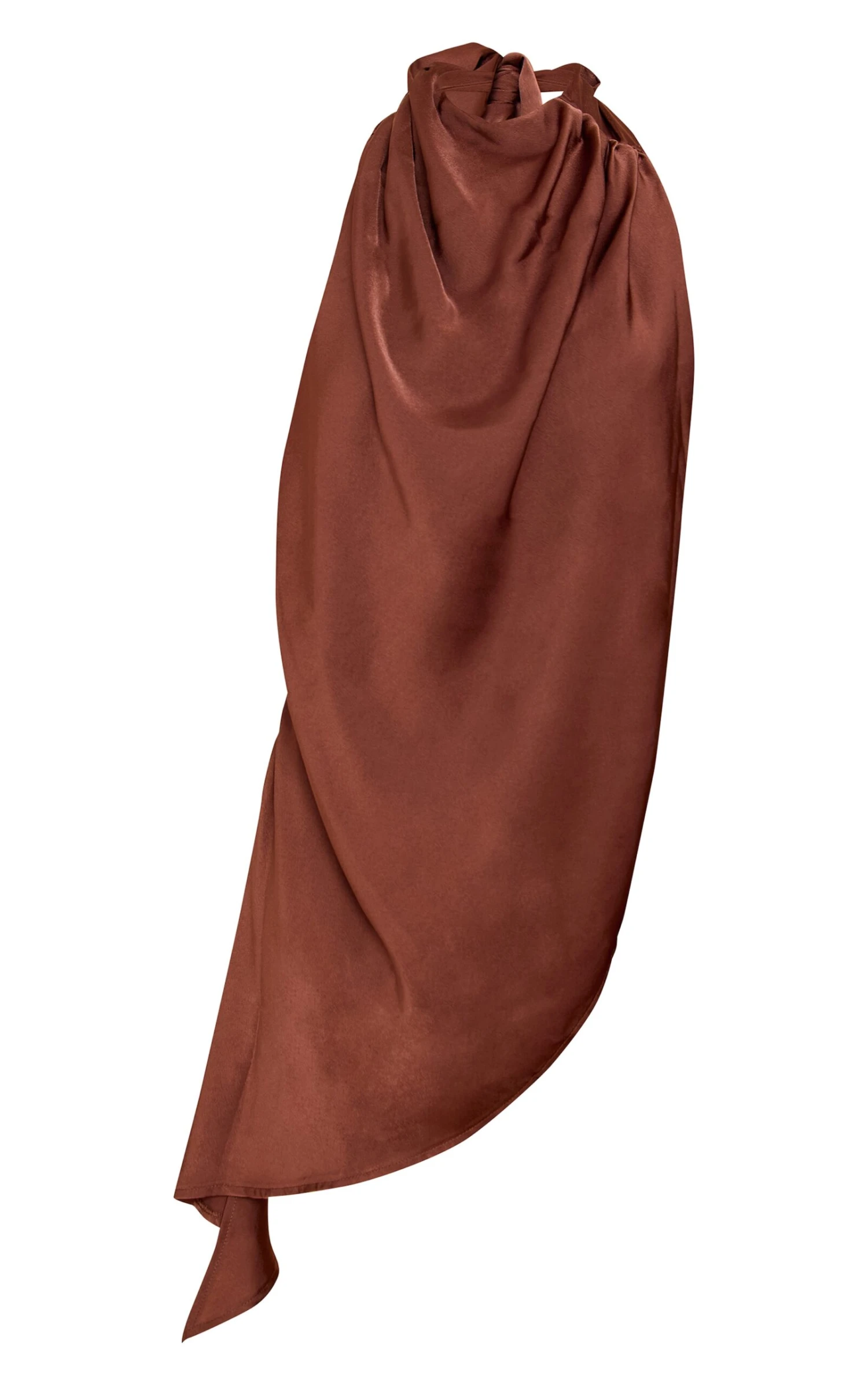 Prettylittlething Chocolate Satin Halterneck Romper 5 Prettylittlething Chocolate Satin Halterneck Romper - Image 5