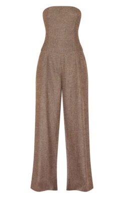 Prettylittlething Taupe Tailored Herringbone Bandeau Wide Leg Jumpsuit -Pretty Little Thing Shop 19841d0fca6914d368a64c343943c3a5a0691381 cnl7450 5
