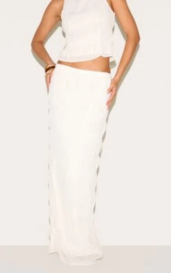 Prettylittlething Cream Chiffon Textured Maxi Skirt -Pretty Little Thing Shop 199f7a5bb0153c97400477e79a52747fe6c6f6e0 CNM8824 2 cream chiffon textured maxi skirt