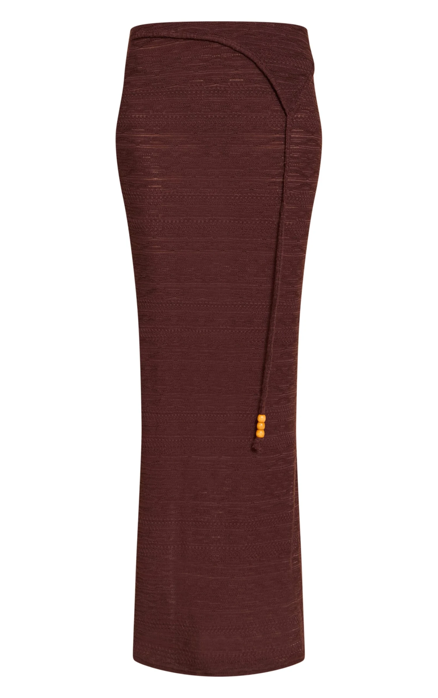 Chocolate Textured Bead Asymmetrical Maxi Skirt 5 Chocolate Textured Bead Asymmetrical Maxi Skirt - Image 5