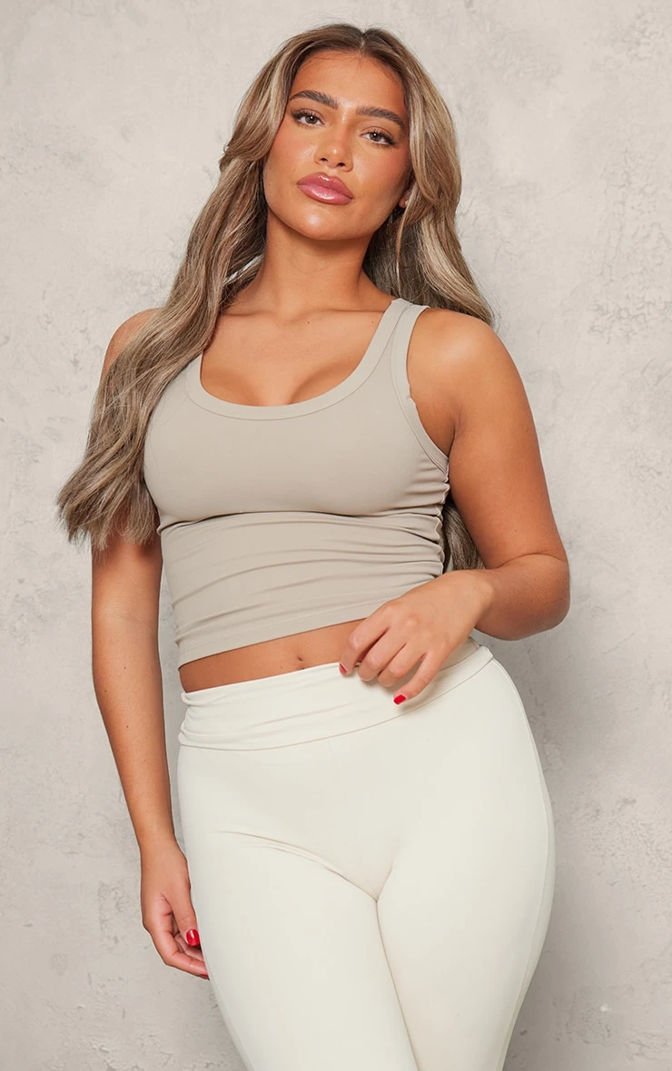 Prettylittlething Pale Khaki Snatched Sculpt Scoop Vest 3 Prettylittlething Pale Khaki Snatched Sculpt Scoop Vest - Image 3
