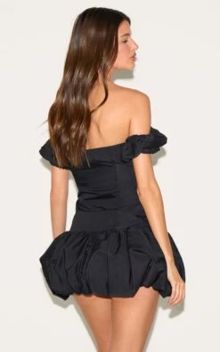 Prettylittlething Black Ruched Bardot Puff Hem Bodycon Dress 6 Prettylittlething Black Ruched Bardot Puff Hem Bodycon Dress -Pretty Little Thing Shop 1aef3e532e35ea07655a8563103bdea3f0618ab7 CNM7837 2 black ruched bardot puff hem bodycon dress