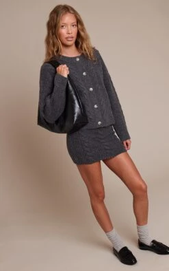 Charcoal Cable Knit Button Through Cardigan 7 Charcoal Cable Knit Button Through Cardigan -Pretty Little Thing Shop 1c17bd056ee95fd60211780be5befcb245c09c09 CNN9457 3 charcoal cable knit button through cardigan