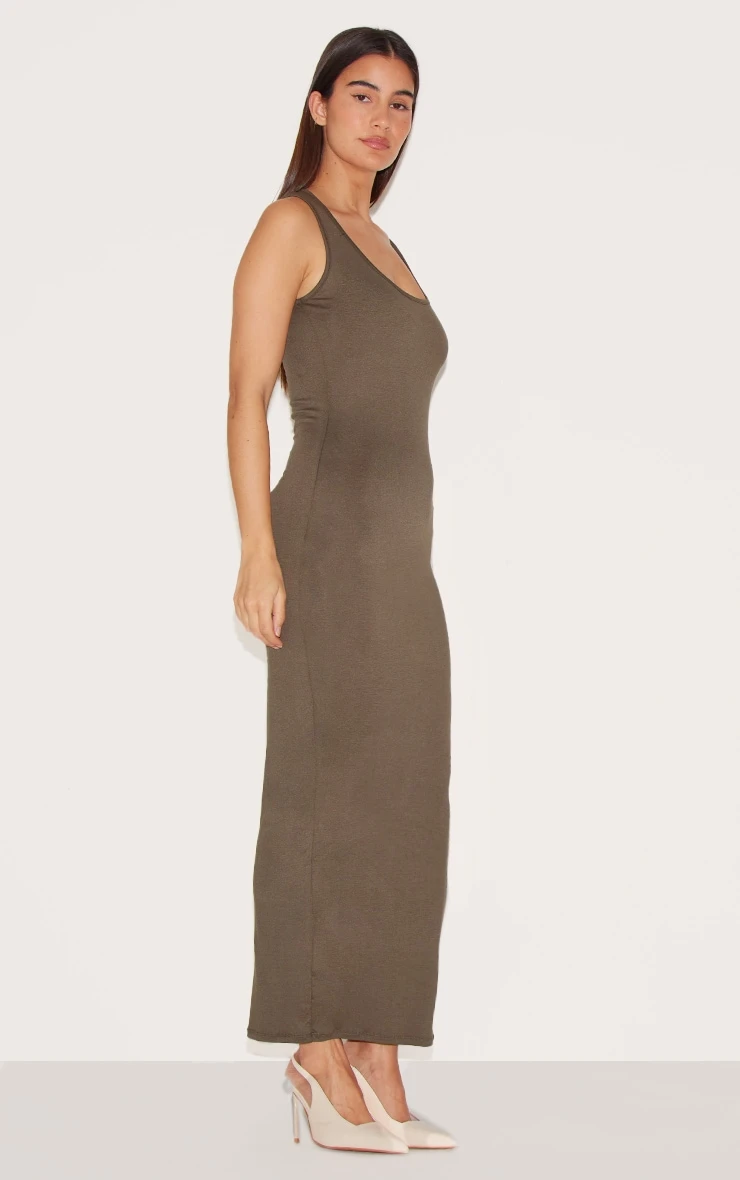 Prettylittlething Olive Basic Simple Maxi Dress 3 Prettylittlething Olive Basic Simple Maxi Dress - Image 3
