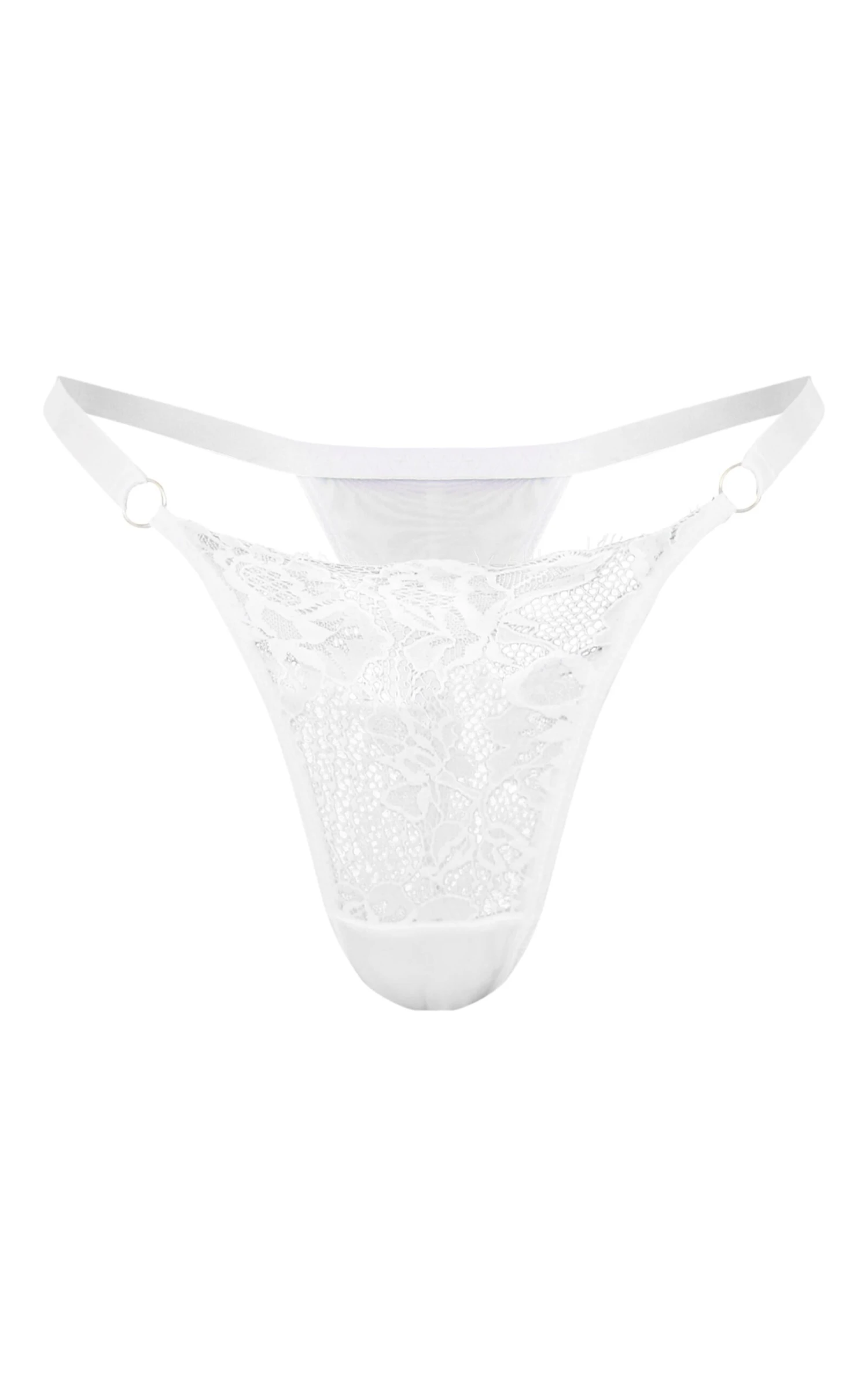 Prettylittlething White Eyelash Lace Thong 5 Prettylittlething White Eyelash Lace Thong - Image 5