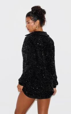 Prettylittlething Black Velvet Sequin Oversized Shirt Dress 6 Prettylittlething Black Velvet Sequin Oversized Shirt Dress -Pretty Little Thing Shop 1c7593c9f026dd7f7152d08213147840413e225f cnb5124 2