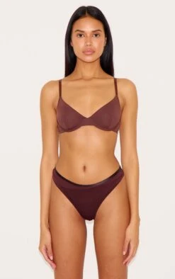 Prettylittlething Brown Non Cupped Underwired Bra