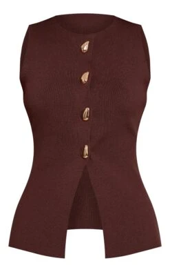 Prettylittlething Chocolate Compact Knit Button Up Vest -Pretty Little Thing Shop 1cf00b18a4b2fcb028700fa6e050c9397cd8305b CNN4960 5 chocolate compact knit button up waistcoat