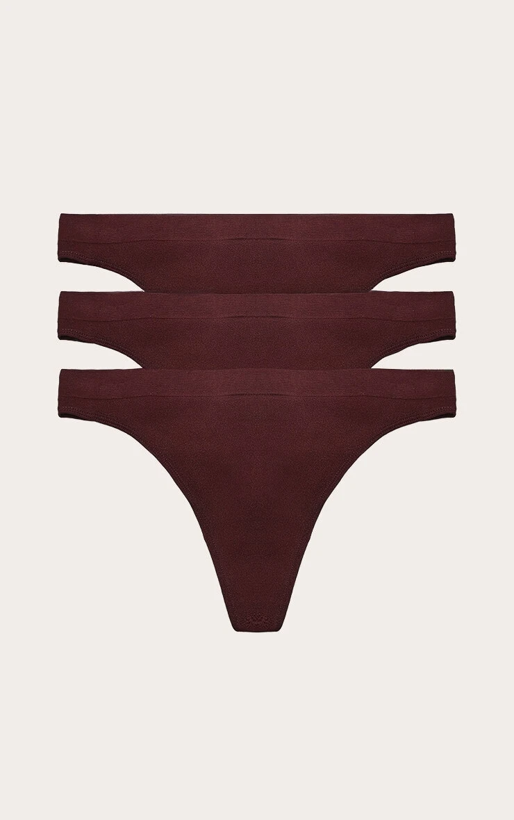 Chocolate Pack Of 3 Seamless Thong 1 Chocolate Pack Of 3 Seamless Thong