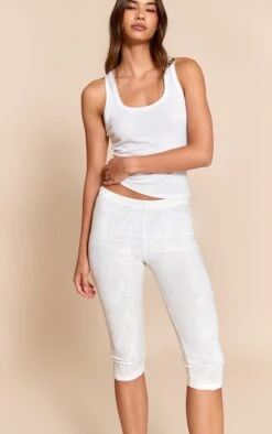 Ivory Lace Mesh Capris