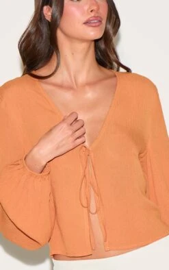 Prettylittlething Chestnut Tie Front Blouse 8 Prettylittlething Chestnut Tie Front Blouse -Pretty Little Thing Shop 1e90fd44a4335896ca34dd81ac6614302bb4a83e CNM4045 4 chesnut tie front blouse