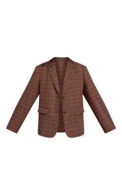 Brown Premium Woven Twill Checked Oversized Blazer -Pretty Little Thing Shop 1eaf8d169d9dc1dc89f2dce1cbd5c9e3811aba56 CNO0678 5 brown premium woven twill checked oversized blazer