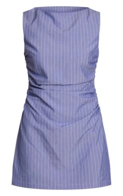 Prettylittlething Blue Pinstripe Ruched Detail Bodycon Dress -Pretty Little Thing Shop 1f07edde1c6afe9949bb01b8f3e8b0603a784777 cno3542 5 blue pinstripe ruched detail bodycon dress