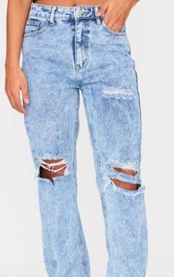 PRETTYLITTLETHING Acid Wash Ripped Long Leg Straight Jeans -Pretty Little Thing Shop 1f160fc49f41caf9a989a36a181f4b8688964b8a cmm4769 4