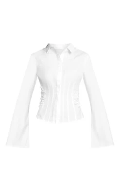 Prettylittlething White Ruched Waist Detail Flared Sleeve Shirt 9 Prettylittlething White Ruched Waist Detail Flared Sleeve Shirt -Pretty Little Thing Shop 1fb47c82eea10c320cb5922fe27f7d064392e8e9 CNO4013 5 white ruched waist detail flared sleeve shirt